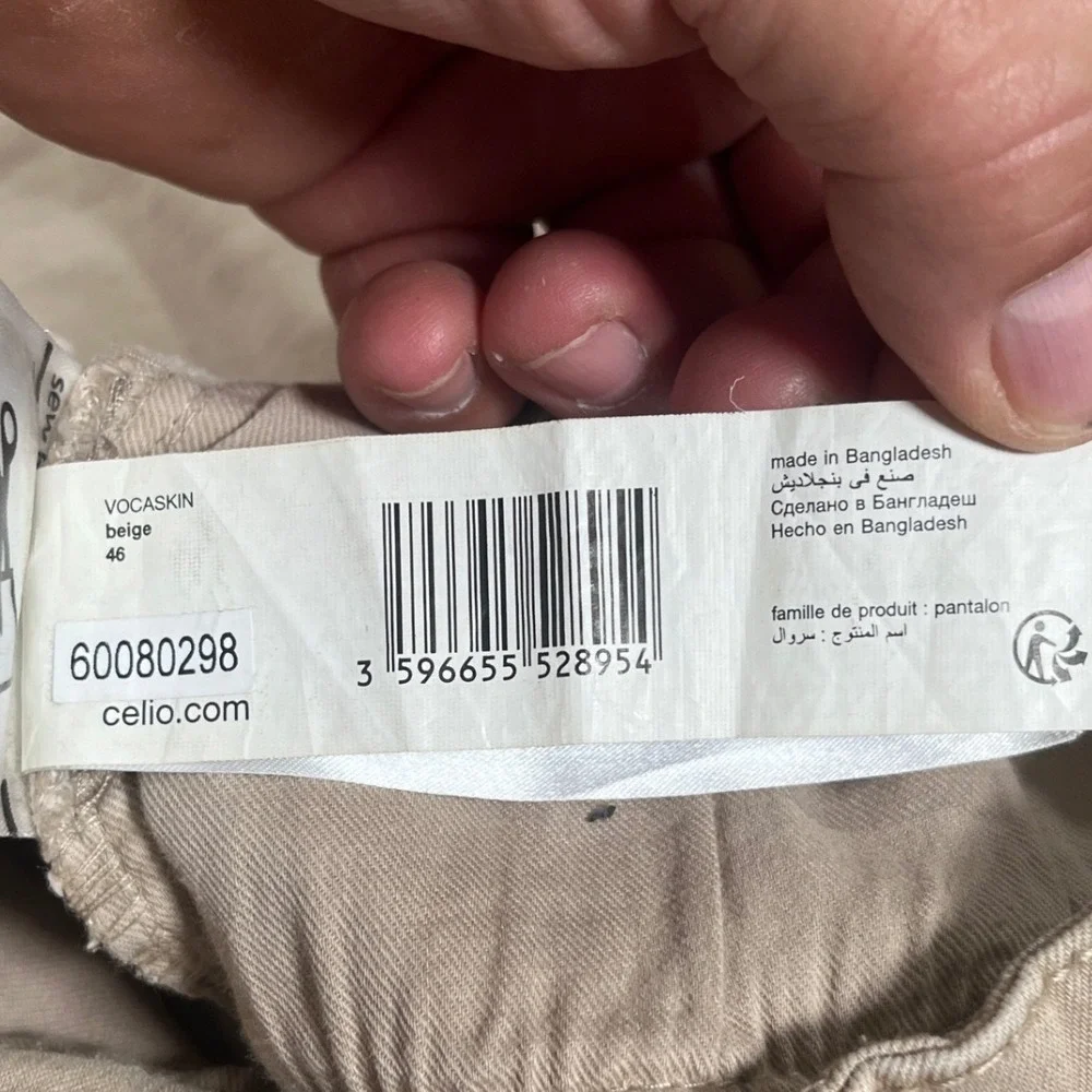Celio Skinny Cargo Pants Mens 36 Beige Tactical Utility Trousers VOCASKIN 46 EUC